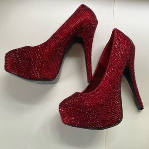 Bordello crystal rhinestone high heel pumps for sale